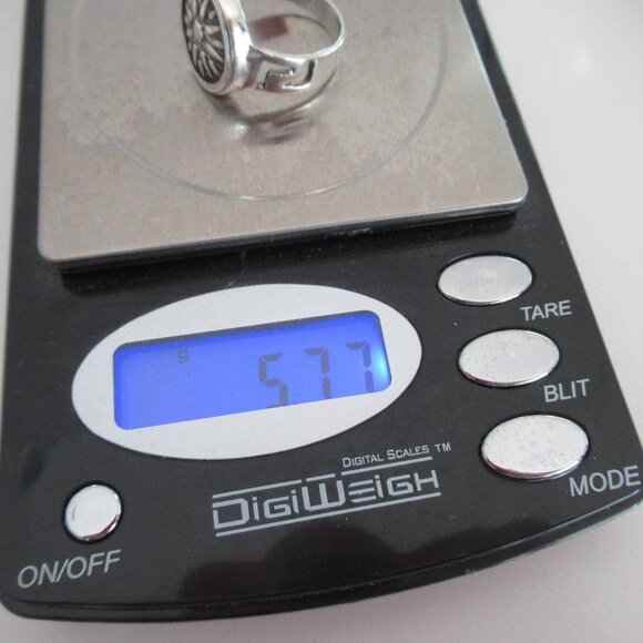 Vintage, Sterling Silver 925 Flower Statement Ring, Size 8.75 Hallmarked 925 - Picture 8 of 8